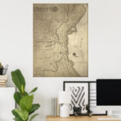 Kaart van het Mythische Land Milwaukee Poster (Thuiskantoor)