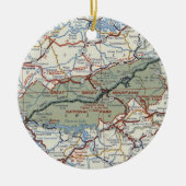 kaart van het Nationaal Park van de Grote Smoky Keramisch Ornament (Voorkant)