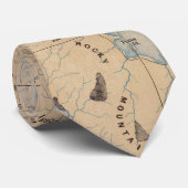  kaart van het Nationaal Park Yellowstone (1889) Stropdas (Opgerold)