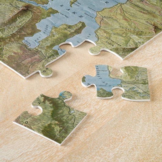 kaart van het Nationaal Park Yellowstone (1898) Legpuzzel (Zijkant)