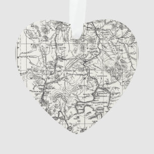  kaart van het nationale park van Yellowstone Ornament