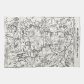 kaart van het nationale park van Yellowstone Theedoek (Horizontaal)