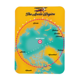 Kaart van het noordpoolgebied in de Arctische regi Magneet