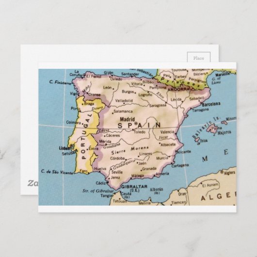 Kaart van het ontwerp van Spanje (Voorkant / Achterkant)