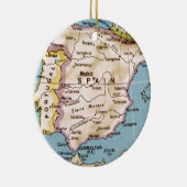 Kaart van het ontwerp van Spanje Keramisch Ornament (Rechts)