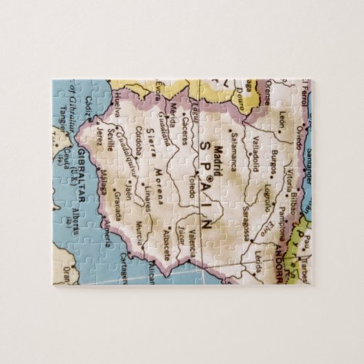 Kaart van het  ontwerp van Spanje Legpuzzel (Horizontaal)