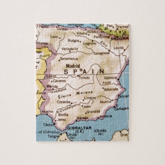 Kaart van het  ontwerp van Spanje Legpuzzel (Verticaal)
