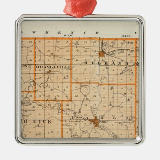 Kaart van het Oranje graafschap Metalen Ornament (Voorkant)