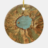 kaart van het oregonmeer keramisch ornament (Achterkant)