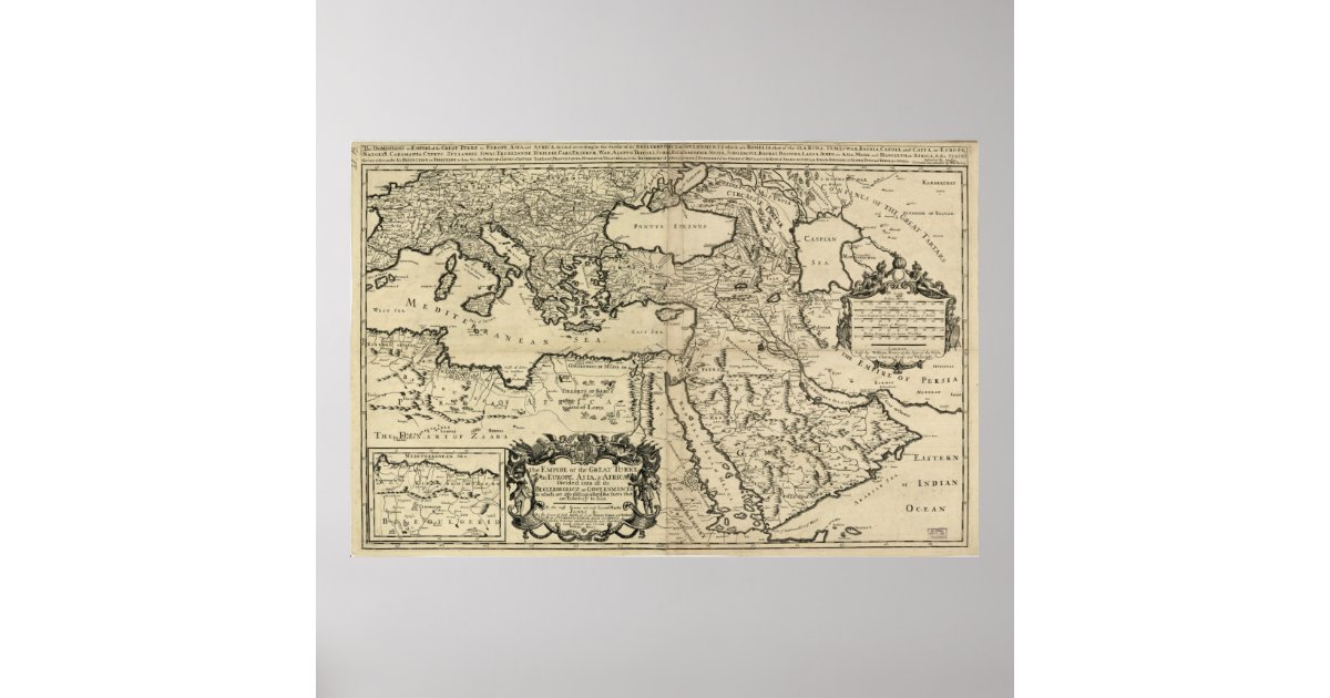 Kaart van het Ottomaanse Rijk (1680) Poster | Zazzle.be