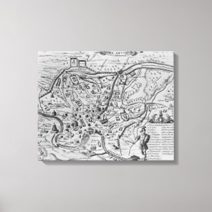 Kaart van het oude Rome Canvas Afdruk