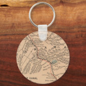 kaart van het Panamakanaal (1885) Sleutelhanger (Voorkant)