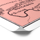 Kaart van het Poster van de rivier de Truelove (Hoek)