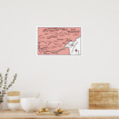 Kaart van het Poster van de rivier de Truelove (Keuken)