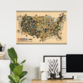  kaart van het Poster van de verenigde staten (Thuiskantoor)