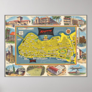 kaart van het Poster van Kingsway Lagoon