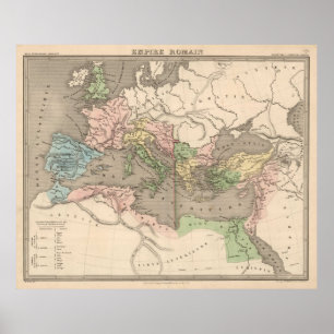 kaart van het Romeinse Rijk (1838) Poster
