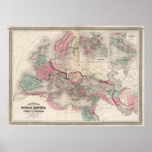 kaart van het Romeinse Rijk (1870) Poster