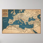 Kaart van het Romeinse Rijk in zijn grootste omvan Poster (Voorkant)