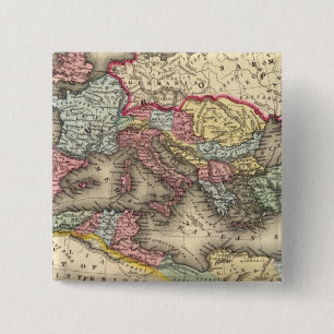 Kaart van het Romeinse Rijk Vierkante Button 5,1 Cm