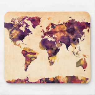 Kaart van het schilderen van de Waterverf van de W Muismat