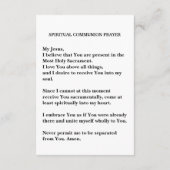 Kaart van het spirituele communiegebed (Achterkant)