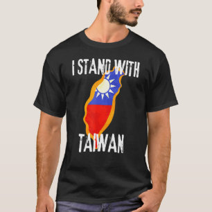Kaart van het Taiwanese land van Taiwanese kleuren T-shirt