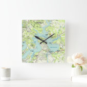  kaart van het Travis-meer Vierkante Klok (Huis)