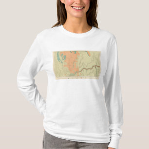 Kaart van het Uinkaret Plateau South Half T-shirt