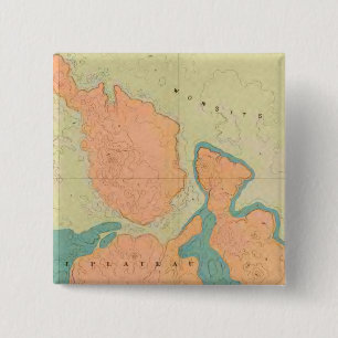 Kaart van het Uinkaret Plateau Vierkante Button 5,1 Cm