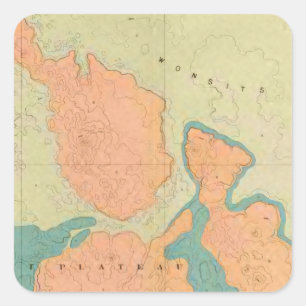 Kaart van het Uinkaret Plateau Vierkante Sticker