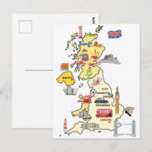 Kaart van het Verenigd Koninkrijk GEÏLLUSTREERDE K (Voorkant / Achterkant)