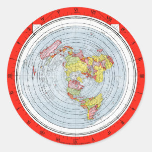 Kaart van het vierkant en de Briefpapier vlakte Ronde Sticker