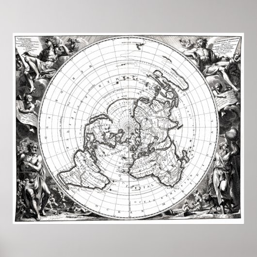 Kaart van het vierkant en het Briefpapier platte g Poster (Voorkant)