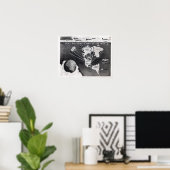 Kaart van het vierkant en het Briefpapier platte g Poster (Thuiskantoor)