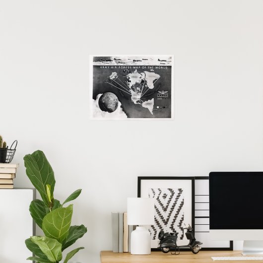 Kaart van het vierkant en het Briefpapier platte g Poster (Thuiskantoor)