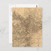  kaart van het Washington DC-gebied (1865) (Voorkant / Achterkant)