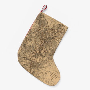 kaart van het Washington DC-gebied (1865) Kleine Kerstsok
