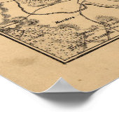  kaart van het Washington DC-gebied (1865) Poster (Hoek)