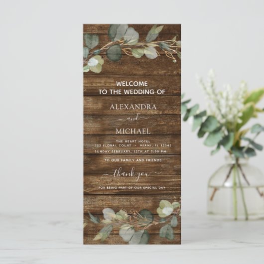 Kaart van het weddenschapsprogramma Eucalyptus Rus (Staand voorkant)