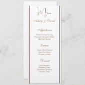 Kaart van het Wedding Menu (Voorkant / Achterkant)