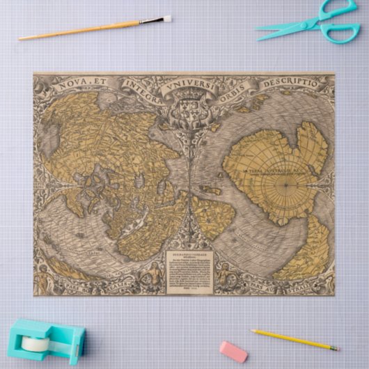 kaart van het wereldweefseldocument tissuepapier (Craft)