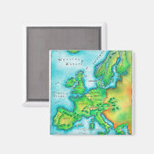 Kaart van het Western Europa Magneet (Voorkant / Achterkant)