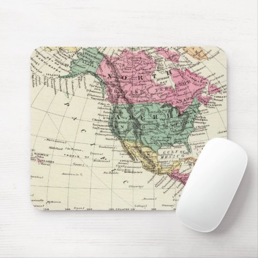 Kaart van het Westerne halfrond Muismat (Met muis)