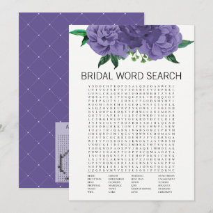 Kaart van het Word-zoekspel met Floral Violet Vrij