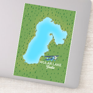 Kaart van het Wulaire meer India Sticker