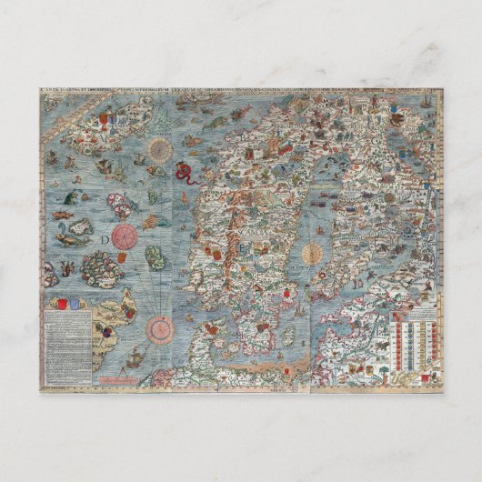 kaart van het Zee van Carta Marina (Voorkant)