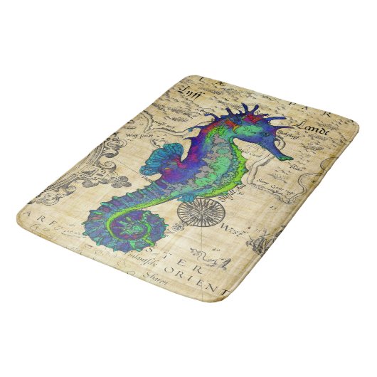 kaart van het zeepaard badmat (Gekanteld)