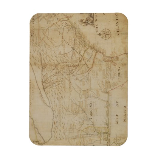 Kaart van het zuidoostelijke deel van Noord-Amerik Magneet (Verticaal)