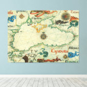  kaart van het zwarte Zee (1559) Canvas Afdruk (Insitu (Houten vloer))